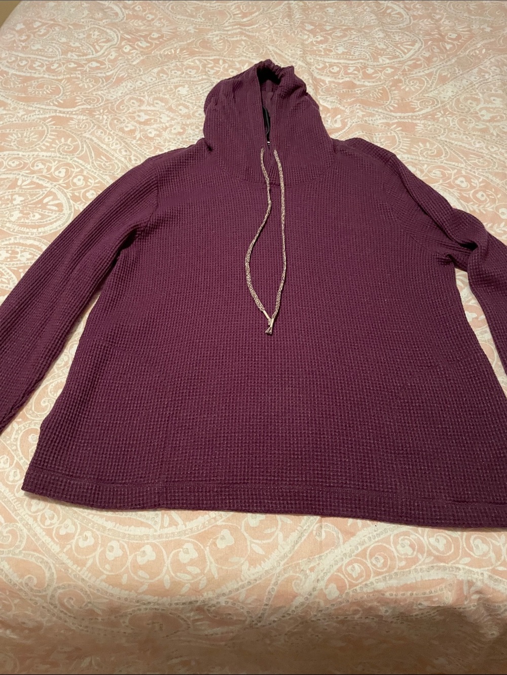 AnyBody Plum Cowl Hoodie Sweater
